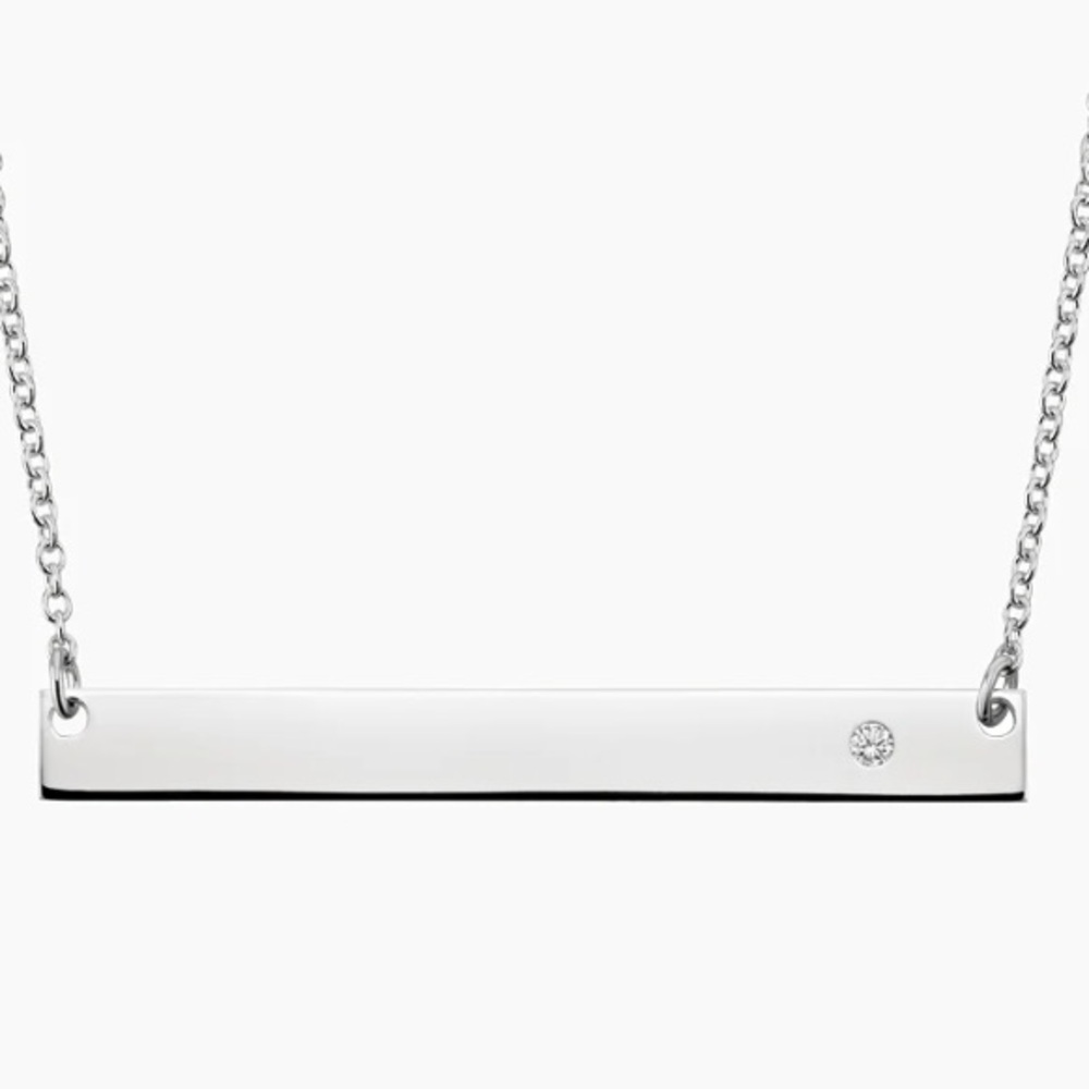 Never worn - Brilliant Earth Horizontal Bar Diamond Pendant in Silver